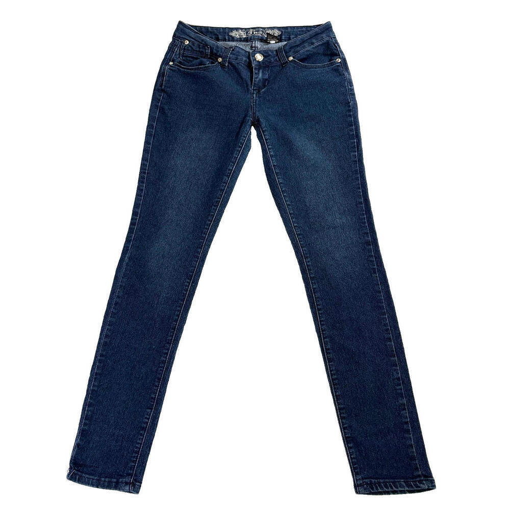 5ive Womens Size 7 Skinny Leg Dark Wash Stretch Denim Jeans Y2K Retro Vintage 90
